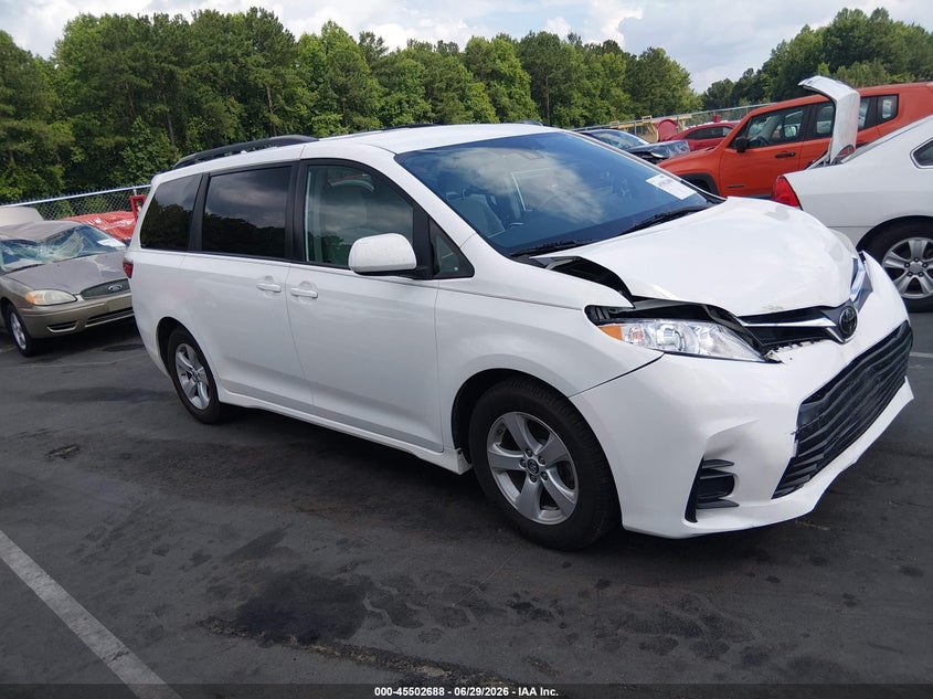 2020 Toyota Sienna VIN 5TDKZ3DC4LS034142 IAAI salvage auction — FRONT END, Salvage (North Carolina), sold $4,550 on 2026-07-22 (photo 1)