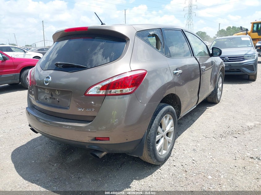 2014 Nissan Murano VIN JN8AZ1MW9EW522519 IAAI salvage auction — NORMAL WEAR, Clear (Indiana), sold $550 on 2026-07-29 (photo 4)