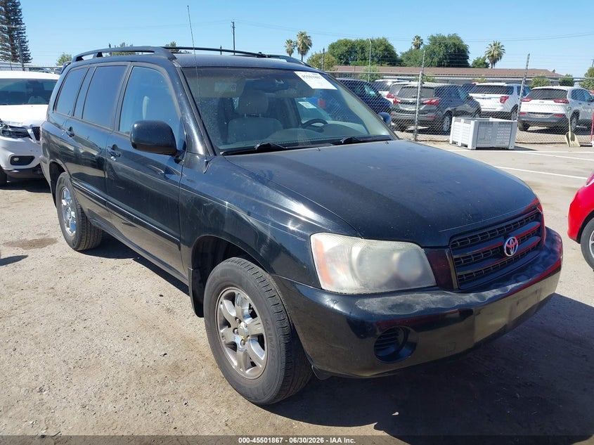 2003 Toyota Highlander VIN JTEGF21A830120113 IAAI salvage auction — LEFT REAR, Salvage (California), sold $925 on 2026-07-14 (photo 1)