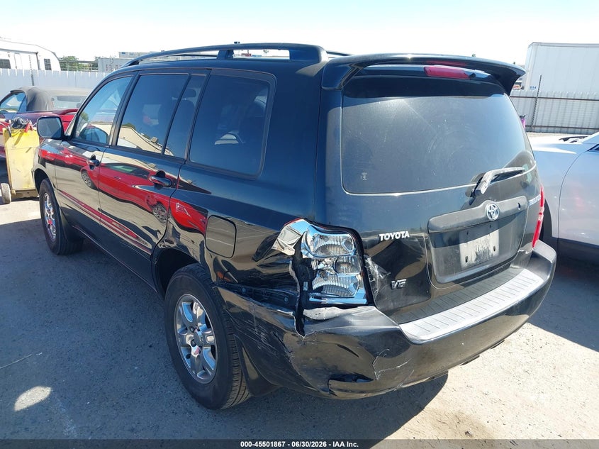2003 Toyota Highlander VIN JTEGF21A830120113 IAAI salvage auction — LEFT REAR, Salvage (California), sold $925 on 2026-07-14 (photo 3)
