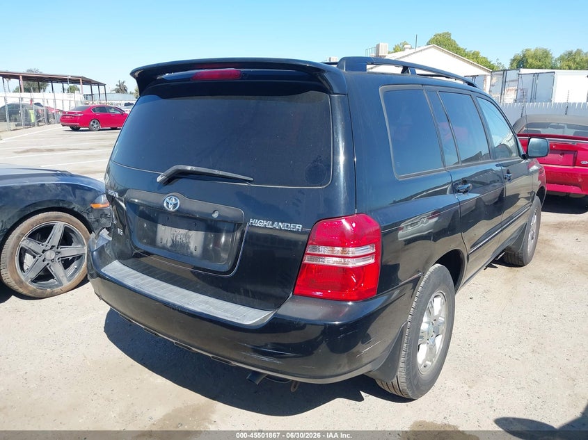 2003 Toyota Highlander VIN JTEGF21A830120113 IAAI salvage auction — LEFT REAR, Salvage (California), sold $925 on 2026-07-14 (photo 4)