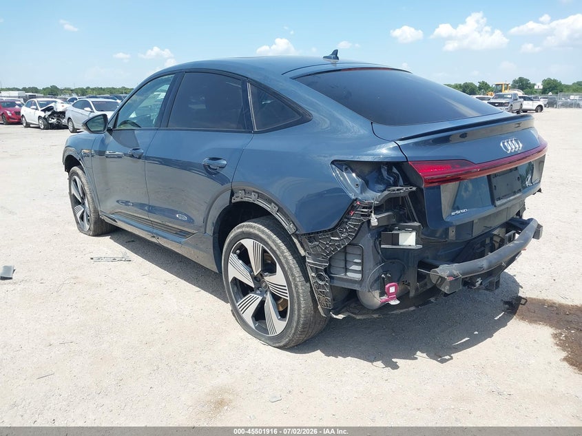 2021 Audi E-tron sportback VIN WA13ABGE5MB007439 IAAI salvage auction — FRONT & REAR, Original (Texas), sold $15,700 on 2026-08-19 (photo 3)