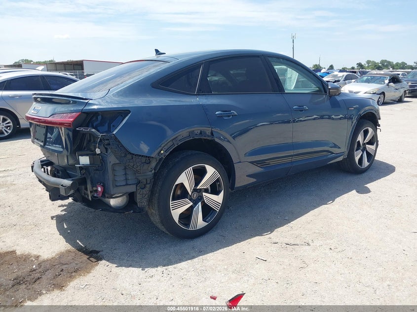 2021 Audi E-tron sportback VIN WA13ABGE5MB007439 IAAI salvage auction — FRONT & REAR, Original (Texas), sold $15,700 on 2026-08-19 (photo 4)