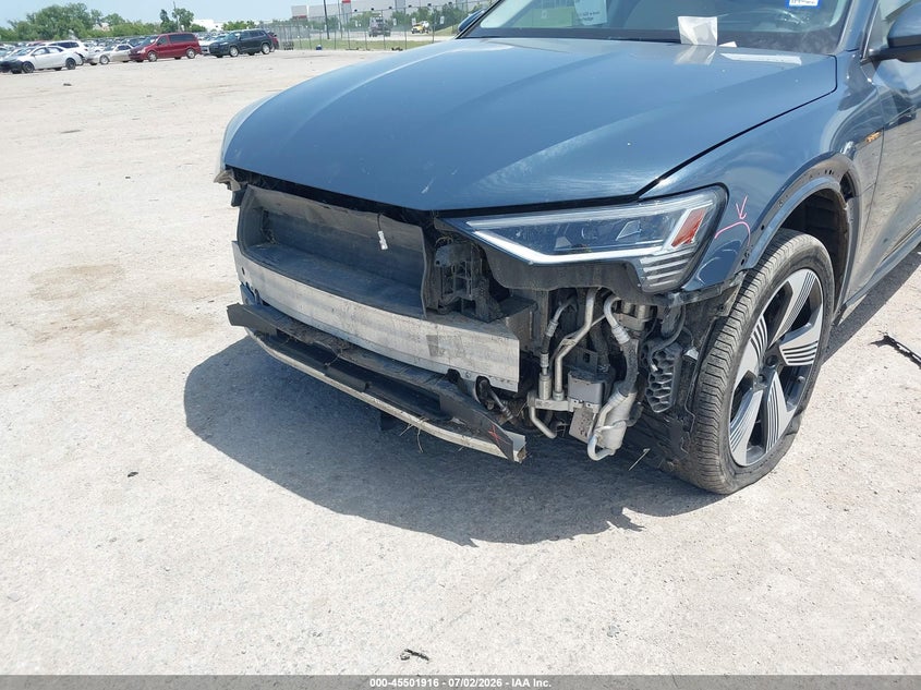 2021 Audi E-tron sportback VIN WA13ABGE5MB007439 IAAI salvage auction — FRONT & REAR, Original (Texas), sold $15,700 on 2026-08-19 (photo 6)