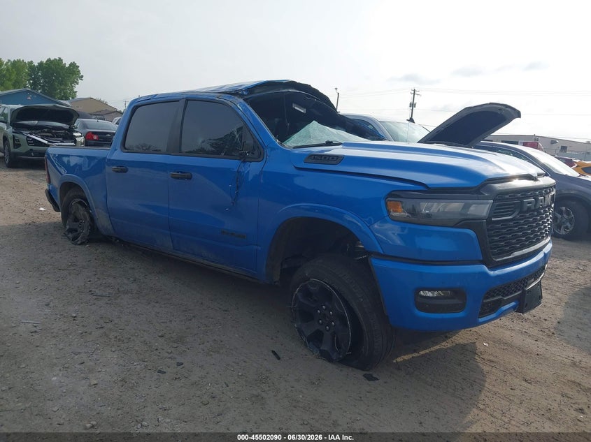 2025 Ram 1500 VIN 1C6SRFFP6SN732071 IAAI salvage auction — ROLLOVER, Junk Bill Of Sale Mv2459 (Wisconsin), sold $3,350 on 2026-07-25 (photo 1)