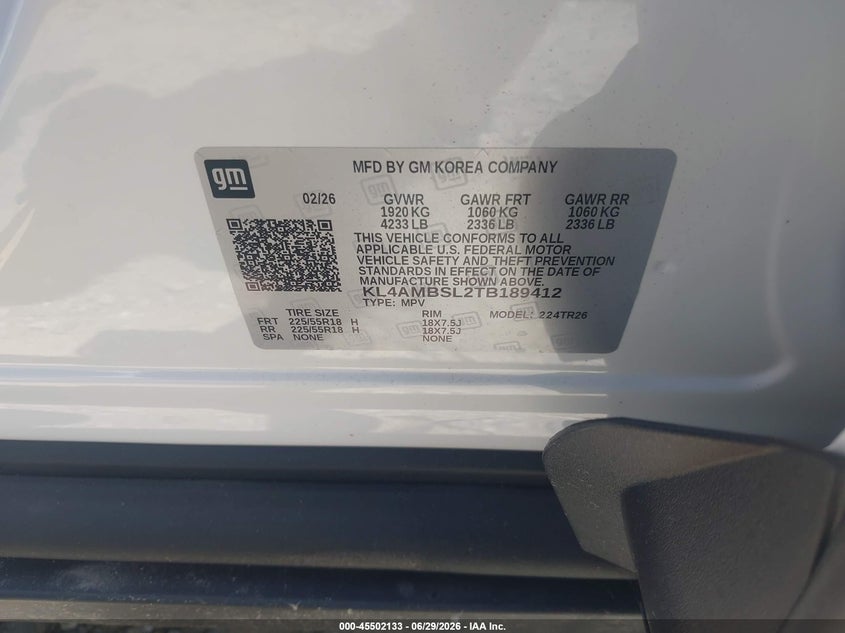 2026 Buick Encore gx VIN KL4AMBSL2TB189412 IAAI salvage auction — RIGHT SIDE, Salvage Title, sold $11,400 on 2026-07-14 (photo 9)
