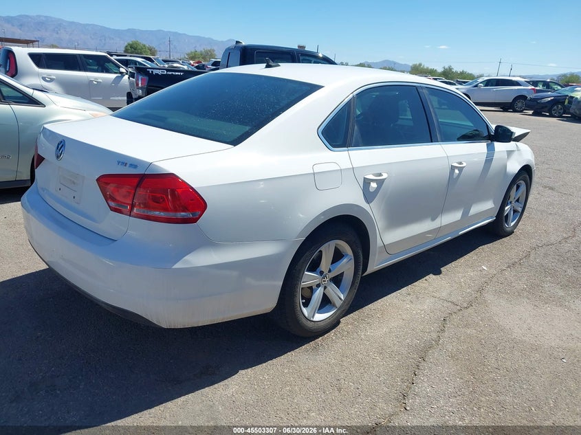 2014 Volkswagen Passat VIN 1VWBT7A37EC073113 IAAI salvage auction — RIGHT FRONT, Salvage (Arizona), sold $900 on 2026-07-12 (photo 4)
