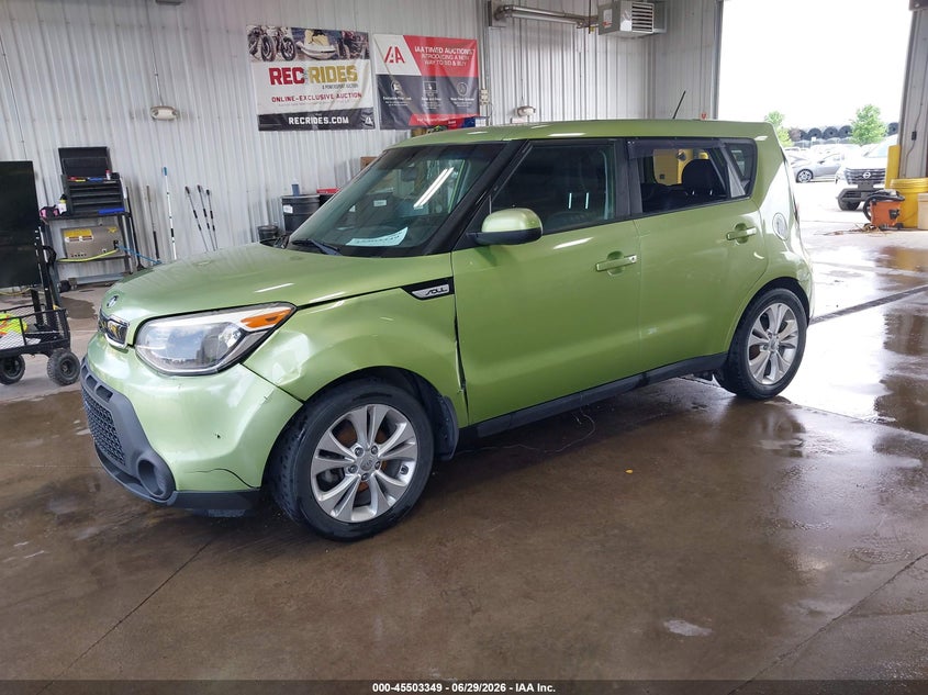 2015 Kia Soul VIN KNDJP3A53F7769698 IAAI salvage auction — LEFT FRONT, Salvage Title, sold $25 on 2026-07-30 (photo 2)