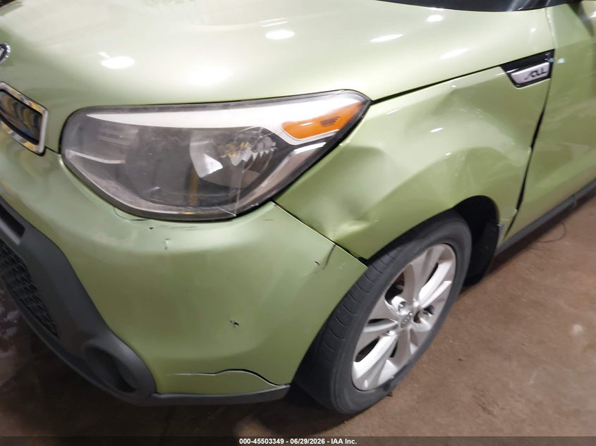 2015 Kia Soul VIN KNDJP3A53F7769698 IAAI salvage auction — LEFT FRONT, Salvage Title, sold $25 on 2026-07-30 (photo 6)