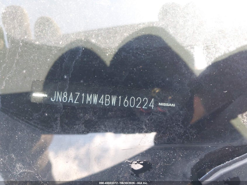 2011 Nissan Murano VIN JN8AZ1MW4BW160224 IAAI salvage auction — NORMAL WEAR, Repossession Paperwork (Georgia), sold $25 on 2026-07-29 (photo 9)