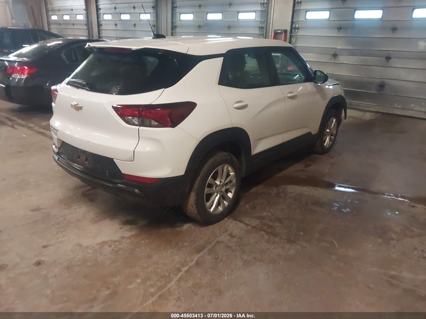 2023 Chevrolet Trailblazer VIN KL79MNSLXPB073906 IAAI salvage auction — FRONT END, Salvage (Wisconsin), sold $3,700 on 2026-07-30 (photo 4)