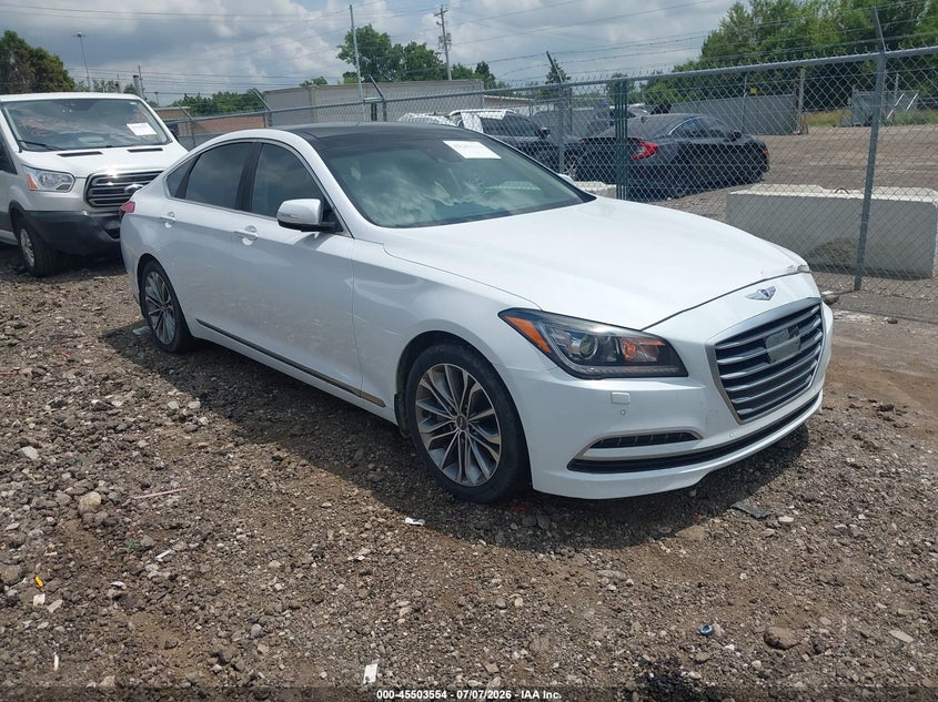 2015 Hyundai Genesis VIN KMHGN4JE0FU080558 IAAI salvage auction — FRONT END, Salvage Title, sold $1,750 on 2026-08-02 (photo 1)