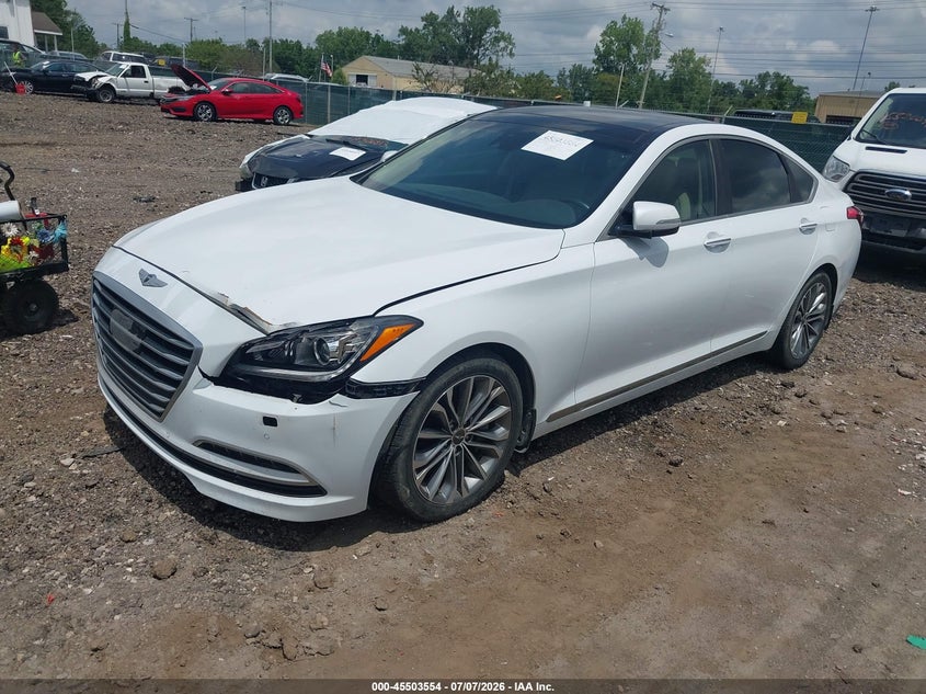 2015 Hyundai Genesis VIN KMHGN4JE0FU080558 IAAI salvage auction — FRONT END, Salvage Title, sold $1,750 on 2026-08-02 (photo 2)