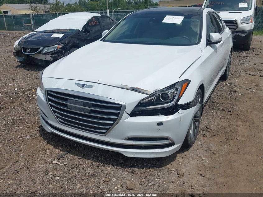 2015 Hyundai Genesis VIN KMHGN4JE0FU080558 IAAI salvage auction — FRONT END, Salvage Title, sold $1,750 on 2026-08-02 (photo 6)