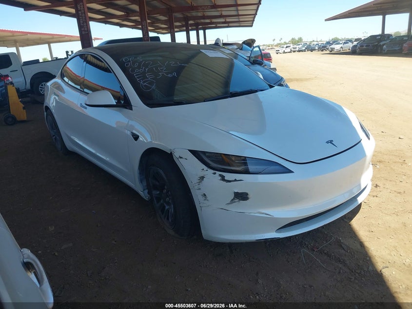 2026 Tesla Model 3 VIN 5YJ3E1EA4TF168039 IAAI salvage auction — RIGHT FRONT, Salvage (Arizona), sold $15,975 on 2026-08-29 (photo 6)