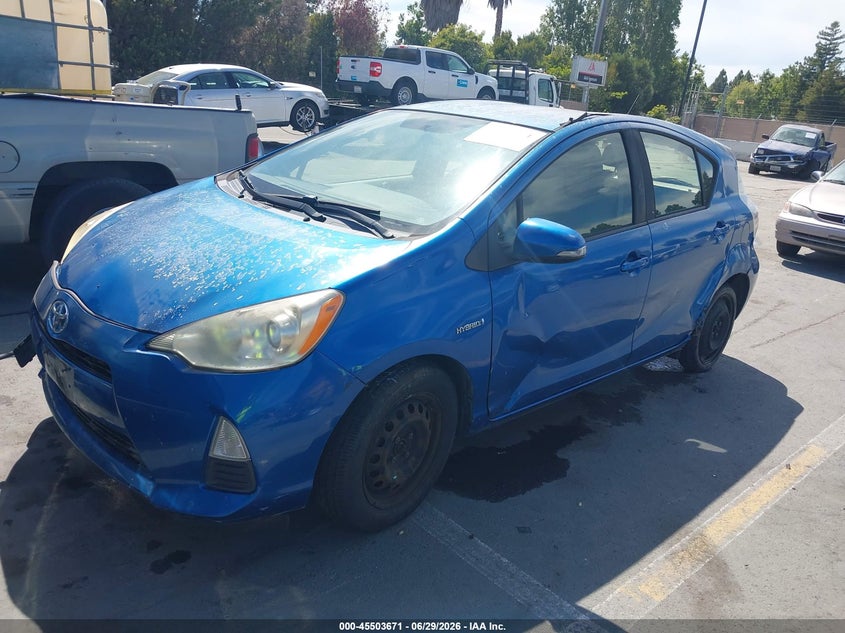 2012 Toyota Prius c VIN JTDKDTB32C1022182 IAAI salvage auction — NORMAL WEAR, Bill Of Sale (California), sold $175 on 2026-07-29 (photo 2)