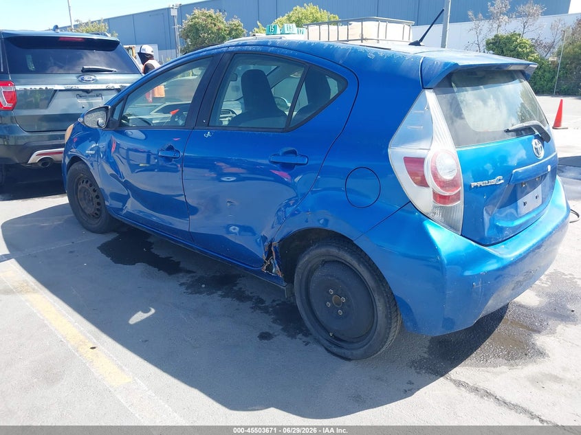 2012 Toyota Prius c VIN JTDKDTB32C1022182 IAAI salvage auction — NORMAL WEAR, Bill Of Sale (California), sold $175 on 2026-07-29 (photo 3)
