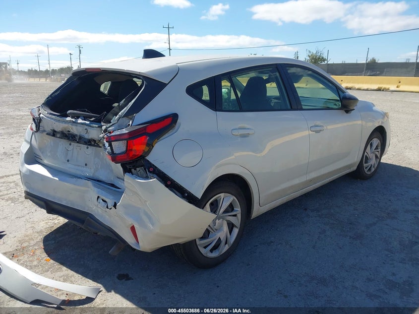 2024 Subaru Impreza VIN JF1GUABC8R8352151 IAAI salvage auction — REAR END, Salvage Title, sold $25 on 2026-07-30 (photo 4)