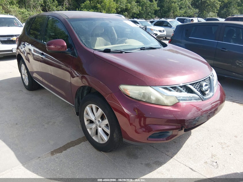 2012 Nissan Murano VIN JN8AZ1MU7CW101801 IAAI salvage auction — NORMAL WEAR, Original (Texas), sold $575 on 2026-07-29 (photo 1)