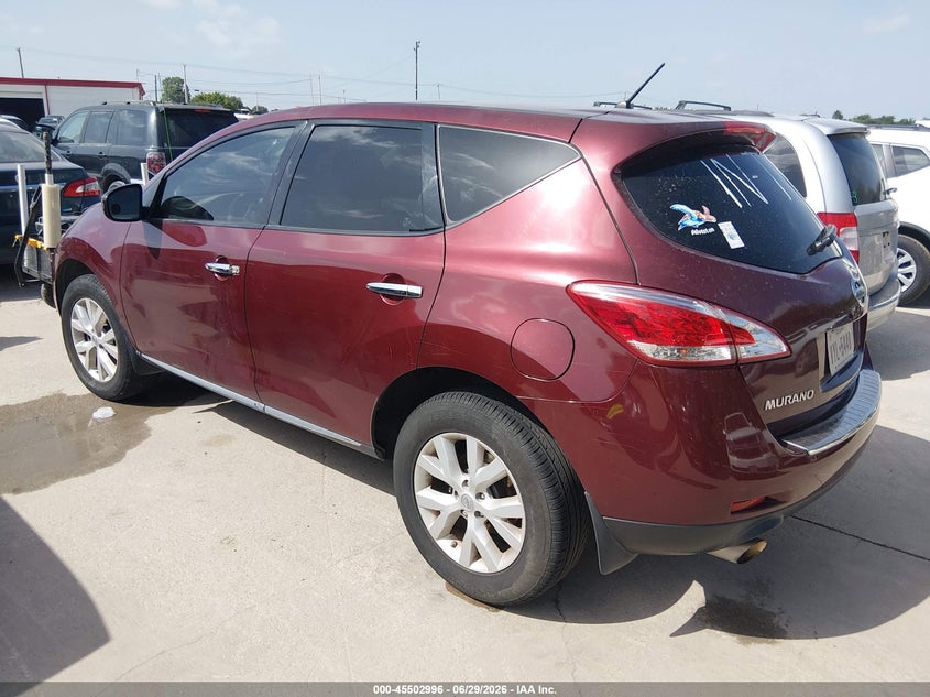 2012 Nissan Murano VIN JN8AZ1MU7CW101801 IAAI salvage auction — NORMAL WEAR, Original (Texas), sold $575 on 2026-07-29 (photo 3)