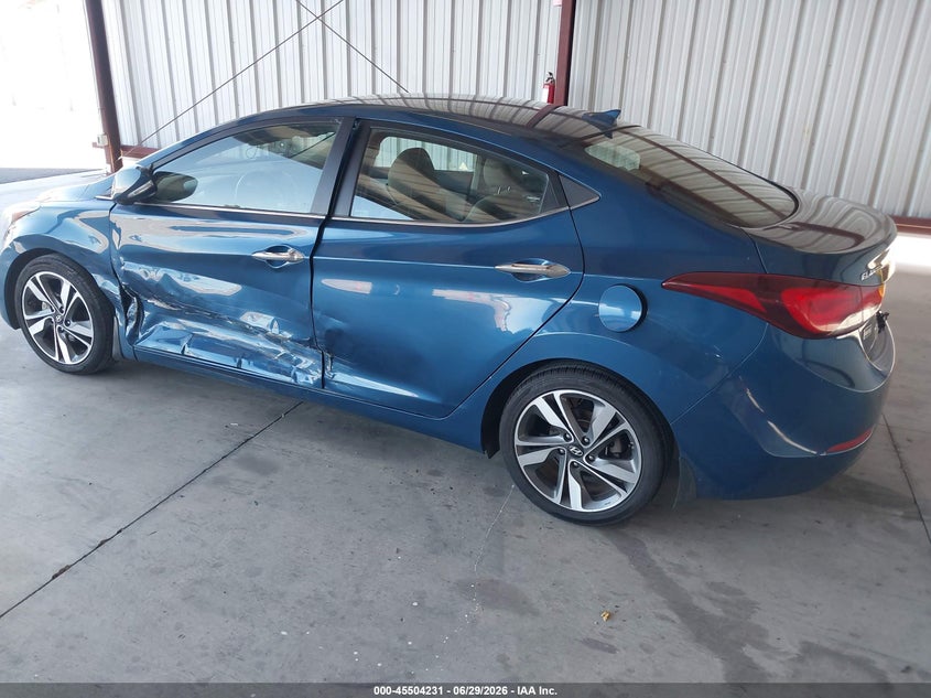 2014 Hyundai Elantra VIN KMHDH4AE2EU125086 IAAI salvage auction — SIDE, Salvage (California), sold $725 on 2026-07-28 (photo 3)