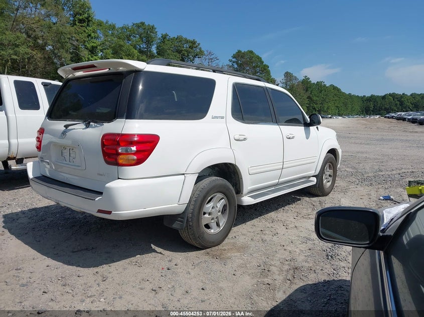 2002 Toyota Sequoia VIN 5TDBT48A32S087929 IAAI salvage auction — UNKNOWN, Salvage (South Carolina), sold $425 on 2026-07-28 (photo 4)