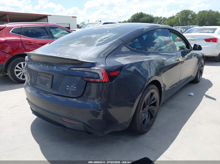 2024 Tesla Model 3 VIN 5YJ3E1ET3RF829831 IAAI salvage auction — LEFT SIDE, Original (Texas), sold $16,100 on 2026-08-19 (photo 4)
