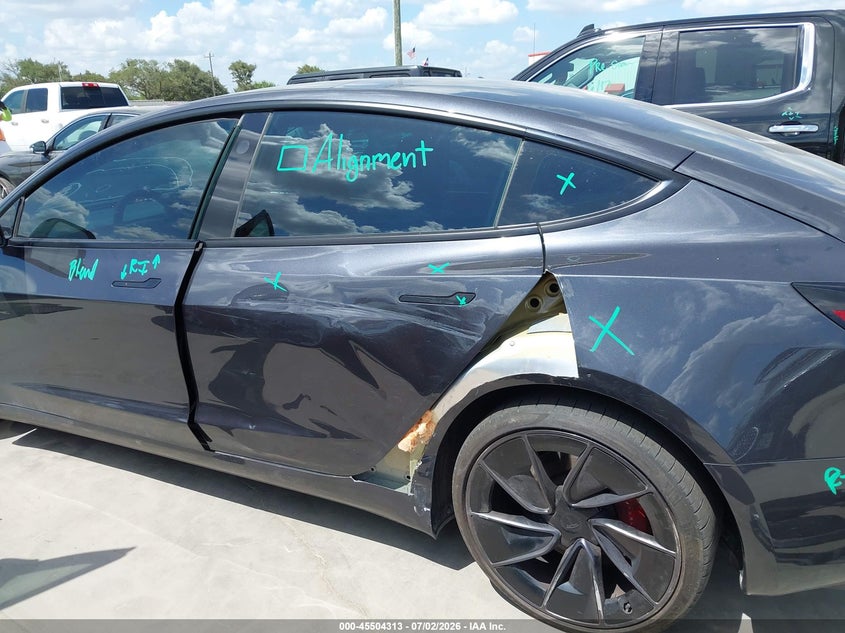 2024 Tesla Model 3 VIN 5YJ3E1ET3RF829831 IAAI salvage auction — LEFT SIDE, Original (Texas), sold $16,100 on 2026-08-19 (photo 6)