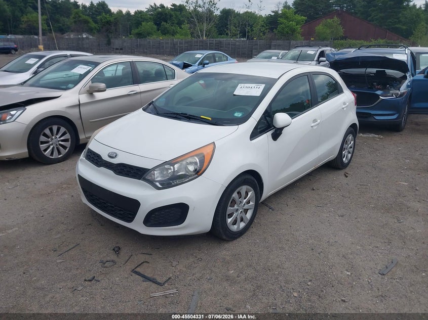 2013 Kia Rio VIN KNADM5A34D6295082 IAAI salvage auction — RIGHT SIDE, Salvage (Massachusetts), sold $425 on 2026-07-31 (photo 2)