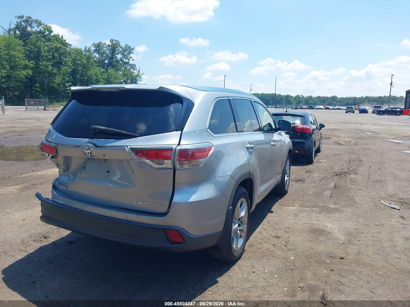 2015 Toyota Highlander VIN 5TDDKRFH3FS171800 IAAI salvage auction — REAR END, Salvage Title, sold $6,000 on 2026-07-29 (photo 4)