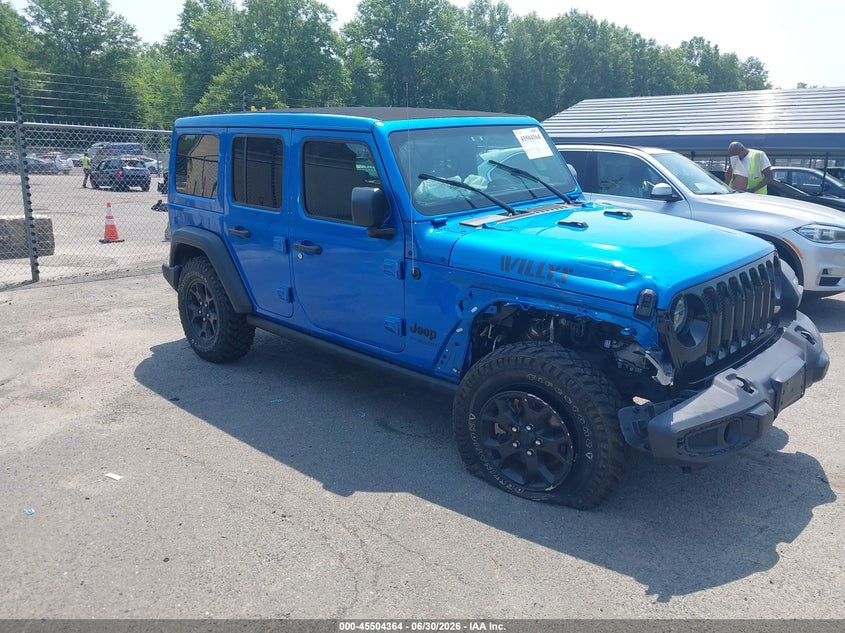 2022 Jeep Wrangler / VIN 1C4HJXDG8NW211810 IAAI salvage auction — RIGHT FRONT, Salvage (Connecticut), sold $11,200 on 2026-07-30 (photo 1)
