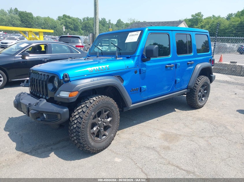 2022 Jeep Wrangler / VIN 1C4HJXDG8NW211810 IAAI salvage auction — RIGHT FRONT, Salvage (Connecticut), sold $11,200 on 2026-07-30 (photo 2)