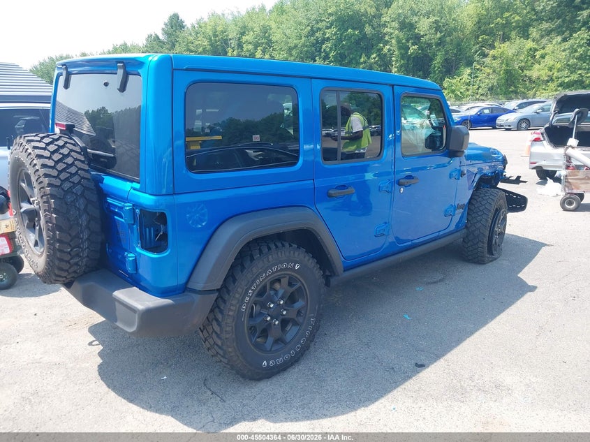2022 Jeep Wrangler / VIN 1C4HJXDG8NW211810 IAAI salvage auction — RIGHT FRONT, Salvage (Connecticut), sold $11,200 on 2026-07-30 (photo 4)