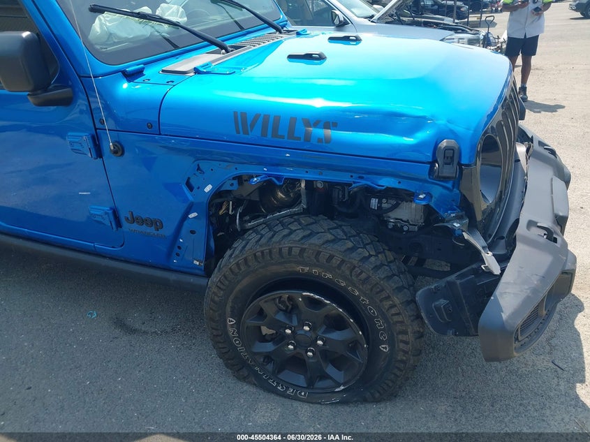 2022 Jeep Wrangler / VIN 1C4HJXDG8NW211810 IAAI salvage auction — RIGHT FRONT, Salvage (Connecticut), sold $11,200 on 2026-07-30 (photo 6)