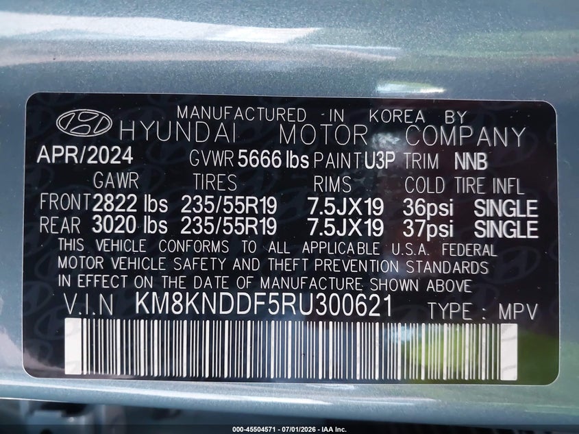 2024 Hyundai Ioniq 5 VIN KM8KNDDF5RU300621 IAAI salvage auction — FRONT END, Salvage Title, sold $10,050 on 2026-08-20 (photo 9)