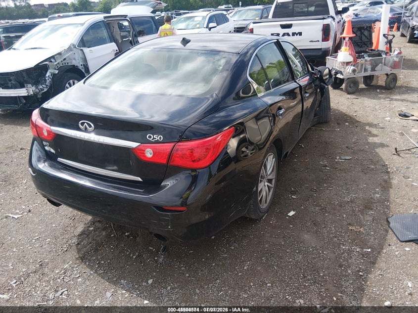 2016 Infiniti Q50 VIN JN1EV7AR1GM345220 IAAI salvage auction — RIGHT FRONT, Clear (Tennessee), sold $1,500 on 2026-07-09 (photo 4)