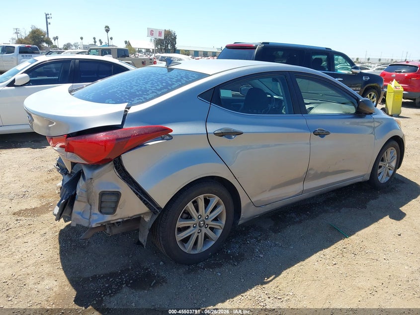 2015 Hyundai Elantra VIN KMHDH4AE9FU426326 IAAI salvage auction — REAR END, Salvage (California), sold $300 on 2026-07-17 (photo 4)