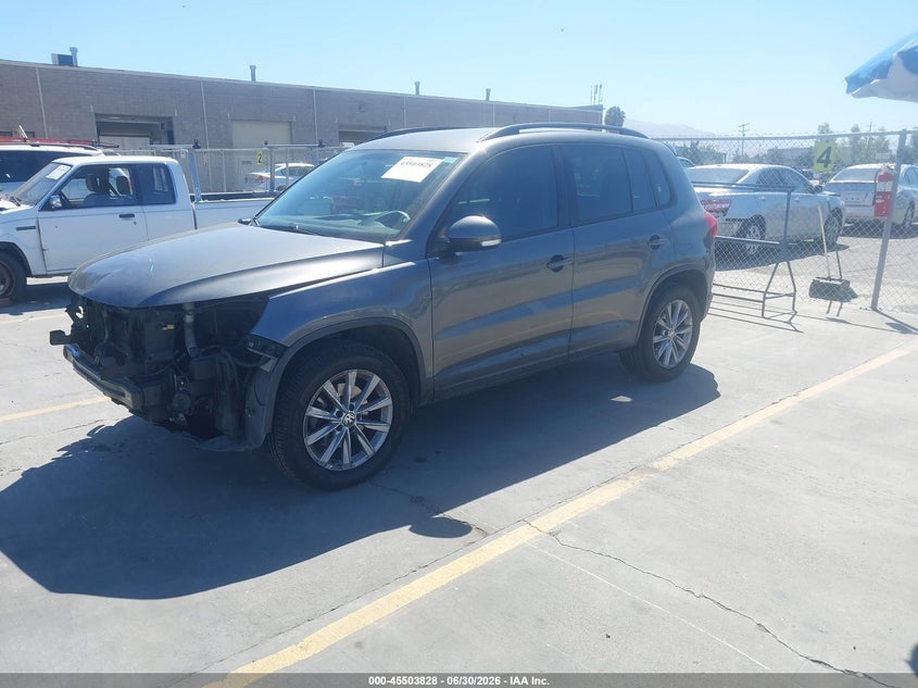2018 Volkswagen Tiguan VIN WVGAV7AXXJK001653 IAAI salvage auction — FRONT END, Salvage (California), sold $3,075 on 2026-07-13 (photo 2)