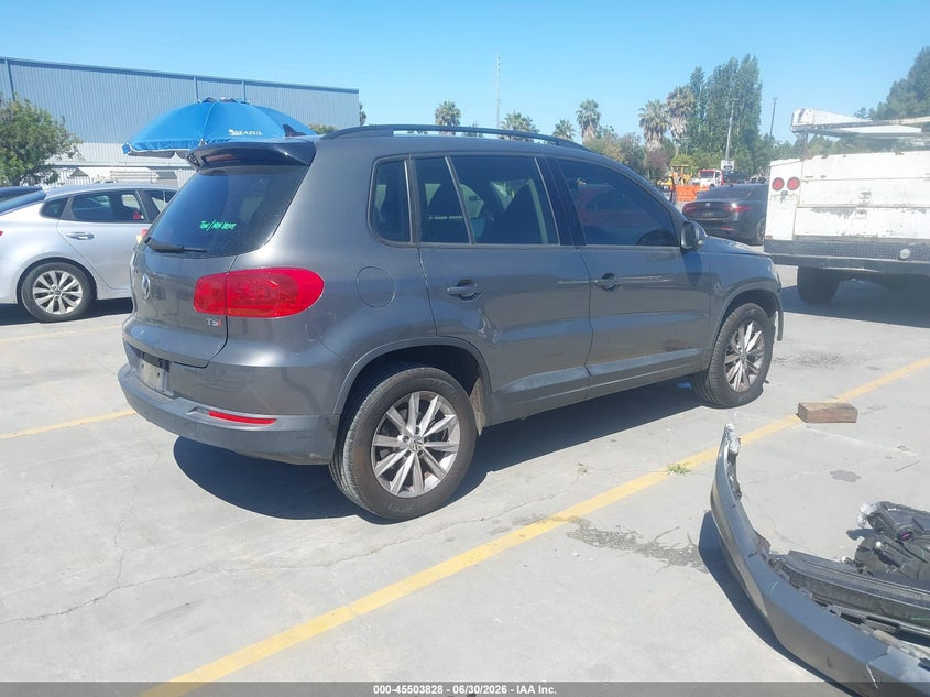 2018 Volkswagen Tiguan VIN WVGAV7AXXJK001653 IAAI salvage auction — FRONT END, Salvage (California), sold $3,075 on 2026-07-13 (photo 4)