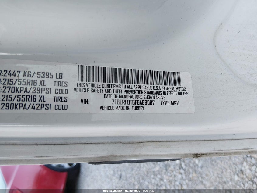 2015 Ram Promaster city VIN ZFBERFBT6F6A66067 IAAI salvage auction — NORMAL WEAR, Clear (Minnesota), sold $850 on 2026-07-29 (photo 9)