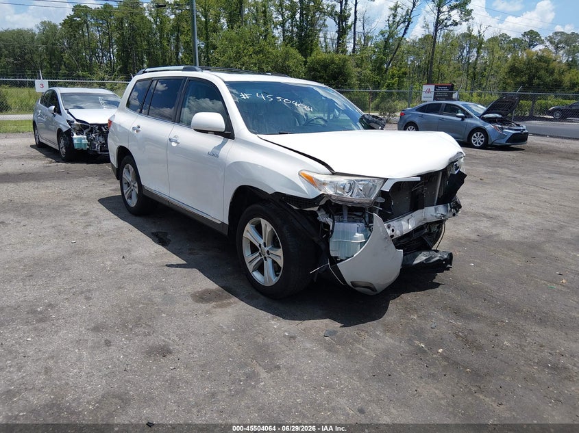 2012 Toyota Highlander VIN 5TDYK3EH5CS084783 IAAI salvage auction — FRONT & REAR, Rebuildable (Florida), sold $3,350 on 2026-07-14 (photo 1)
