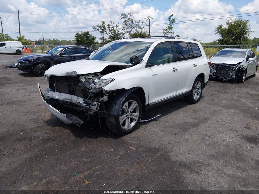 2012 Toyota Highlander VIN 5TDYK3EH5CS084783 IAAI salvage auction — FRONT & REAR, Rebuildable (Florida), sold $3,350 on 2026-07-14 (photo 2)