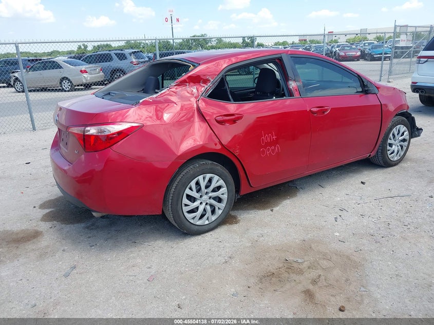 2019 Toyota Corolla VIN 5YFBURHE4KP883983 IAAI salvage auction — FRONT & REAR, Salvage (Texas), sold $1,100 on 2026-07-28 (photo 4)