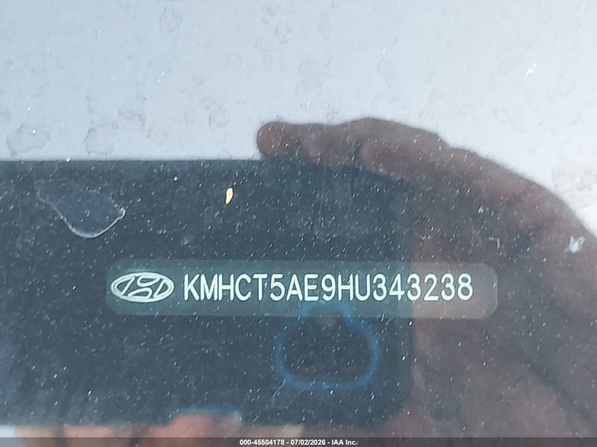 2017 Hyundai Accent VIN KMHCT5AE9HU343238 IAAI salvage auction — FRONT END, Salvage (California), sold $1,325 on 2026-07-28 (photo 9)