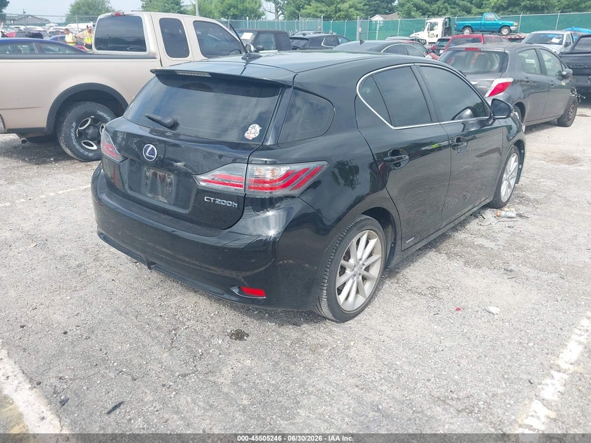 2013 Lexus Ct VIN JTHKD5BH3D2153039 IAAI salvage auction — FRONT & REAR, Salvage (Kentucky), sold $3,200 on 2026-07-27 (photo 4)