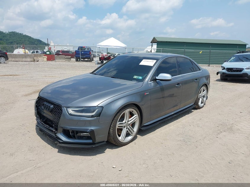 2014 Audi S4 VIN WAUBGAFL5EA062049 IAAI salvage auction — FRONT END, Salvage (Pennsylvania), sold $25 on 2026-07-21 (photo 2)
