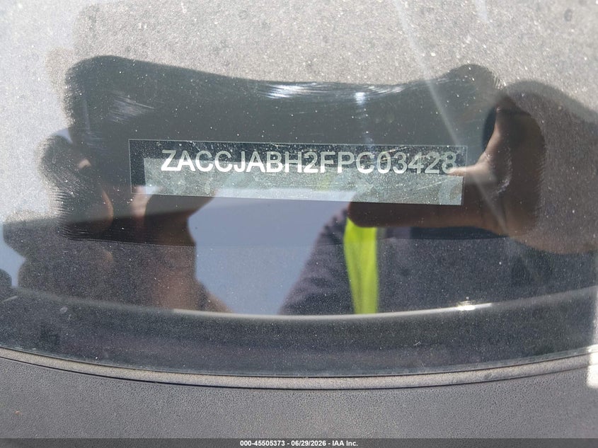 2015 Jeep Renegade VIN ZACCJABH2FPC03428 IAAI salvage auction — NORMAL WEAR, Original (Texas), sold $1,050 on 2026-07-29 (photo 9)