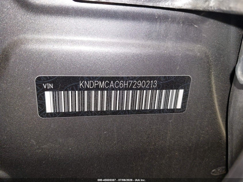 2017 Kia Sportage VIN KNDPMCAC6H7290213 IAAI salvage auction — FRONT END, Salvage (Pennsylvania), sold $2,000 on 2026-07-25 (photo 9)