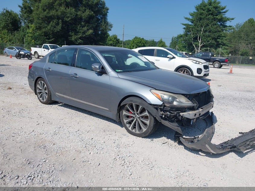 2014 Hyundai Genesis VIN KMHGC4DH3EU260532 IAAI salvage auction — FRONT END, Salvage (Alabama), sold $25 on 2026-07-29 (photo 1)
