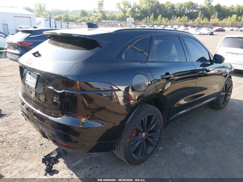2018 Jaguar F-pace VIN SADCM2FV2JA351167 IAAI salvage auction — FRONT END, Salvage (Pennsylvania), sold $5,500 on 2026-07-28 (photo 4)